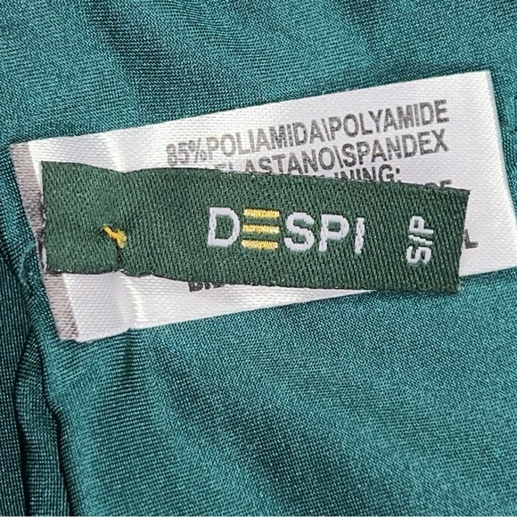 Small Despi Green Ruched Swim Bottom Emerald Textured Stretch Swimwear Beach - Picture 12 of 15